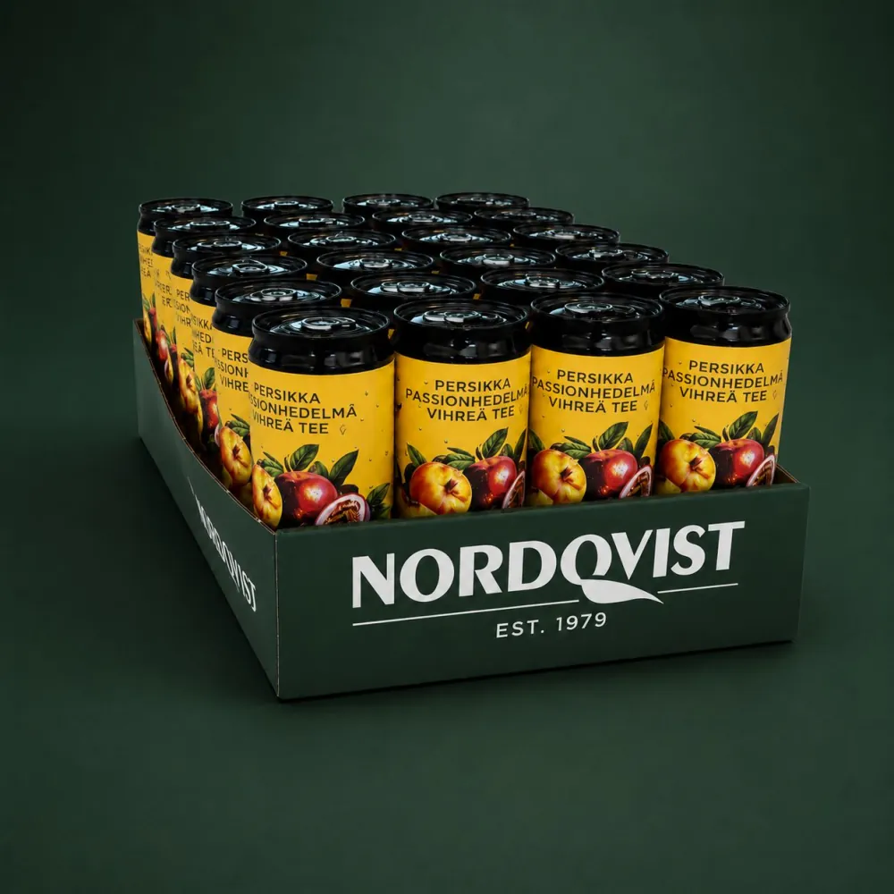 Nordqvist Kupliva Persikka-Passion 24 tölkin laatikko